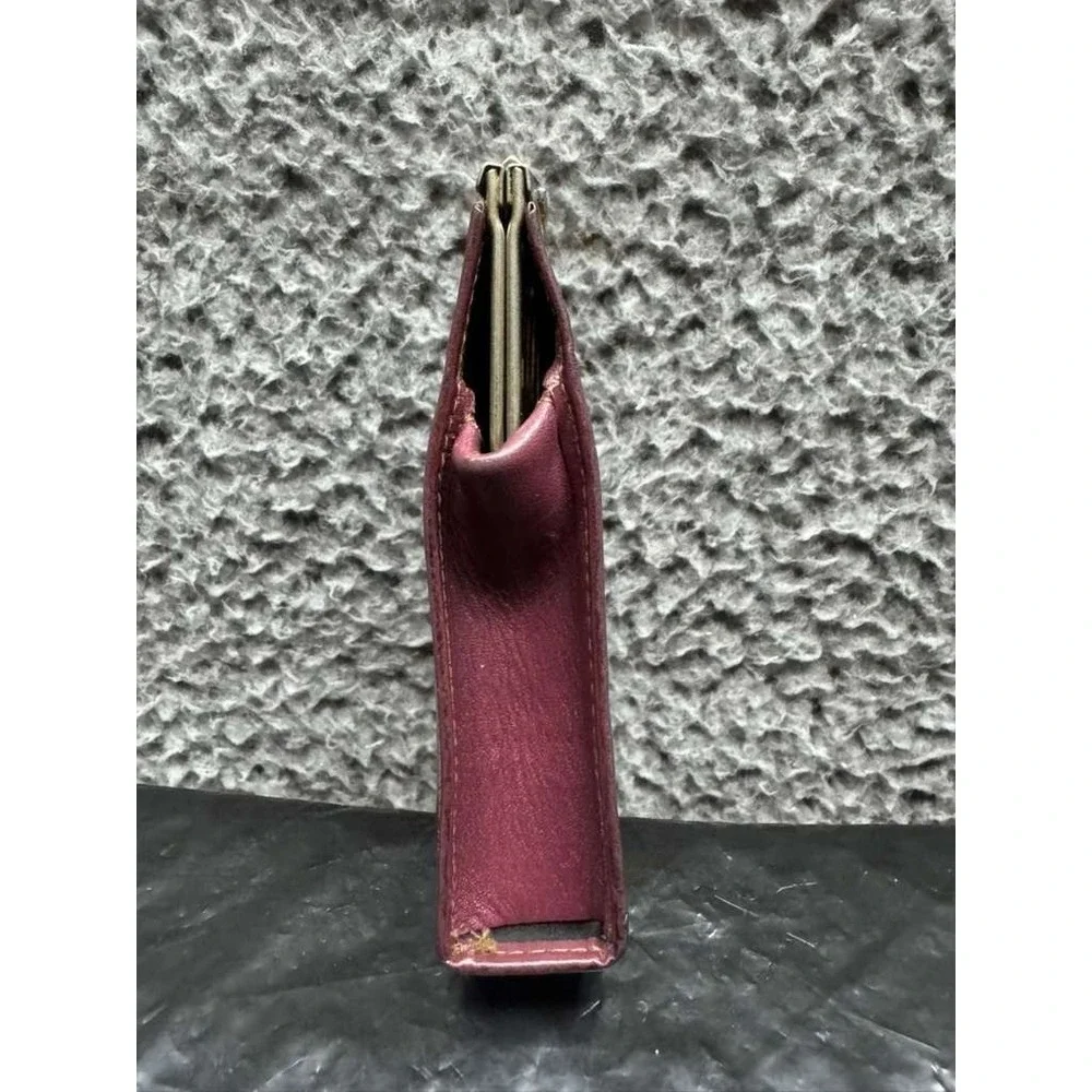 Vintage Lady Bosca Embossed Full Grain Hide Leather Cigarette Case Burgundy‎